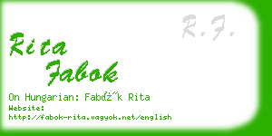 rita fabok business card